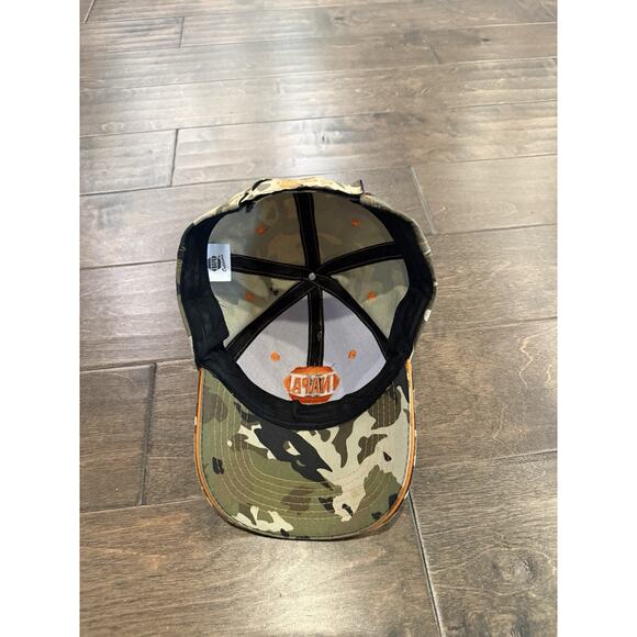Napa Outdoors Mens Camo Auto Parts Outdoors Orange Adjustable Strapback Hat Cap - Picture 6 of 8